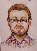 Шаржист на новогодний корпоратив
Михаил Шабалин,Минск,Калининград,шарж круглолицего оптимиста в очках
